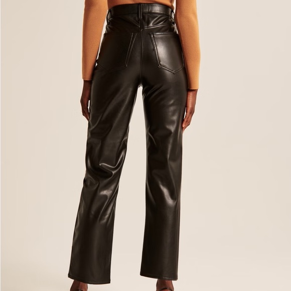 Abercrombie & Fitch Vegan Leather Ankle Straight Pant size 4 - Picture 2 of 7